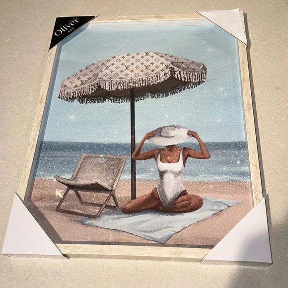 オリバーガル Oliver Gal ルイヴィトン アート Art Louis Vuitton Glitter Embellished Wall Art Canvas By Oliver